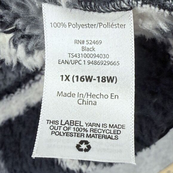 Womens  Sz 1X Long Sleeve Oversized Faux Sherpa Fleece Shacket Terra & Sky's - Picture 5 of 13